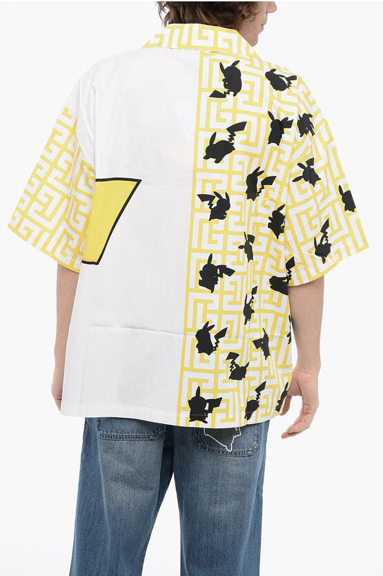 バルマン プリント コットン ボーリング シャツ