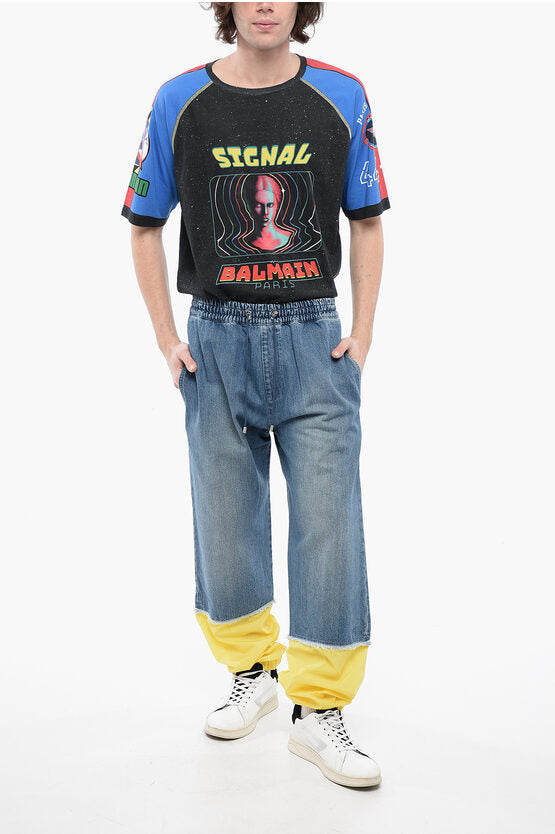 バルマン デニム ショーツ ウィズ エラスティック ウエストバンド