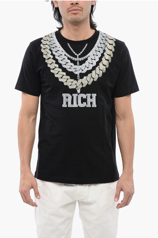 レギュラー フィット Tシャツ ウィズ ネックレス プリント