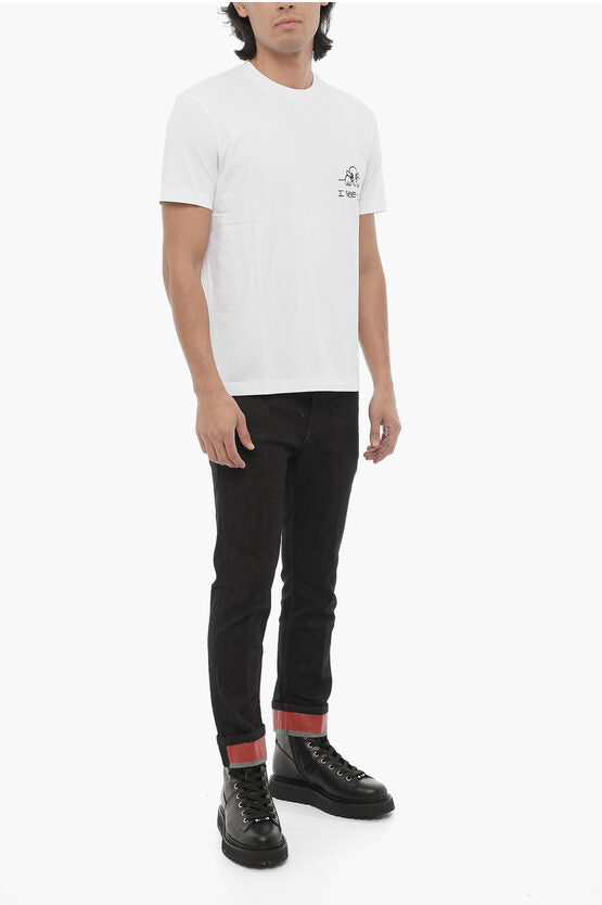 コットン スリム フィット アイ シー ユー クルーネック Tシャツ
