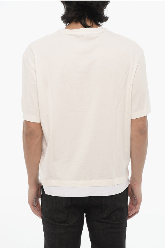 ソリッド カラー スリム フィット クルーネック Tシャツ
