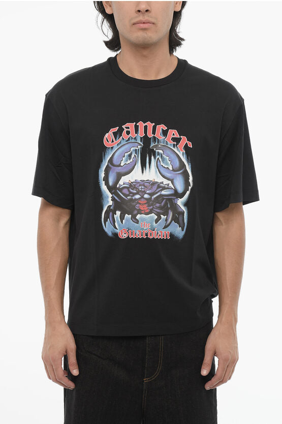 プリント スリム フィット ロック バンド クルーネック Tシャツ