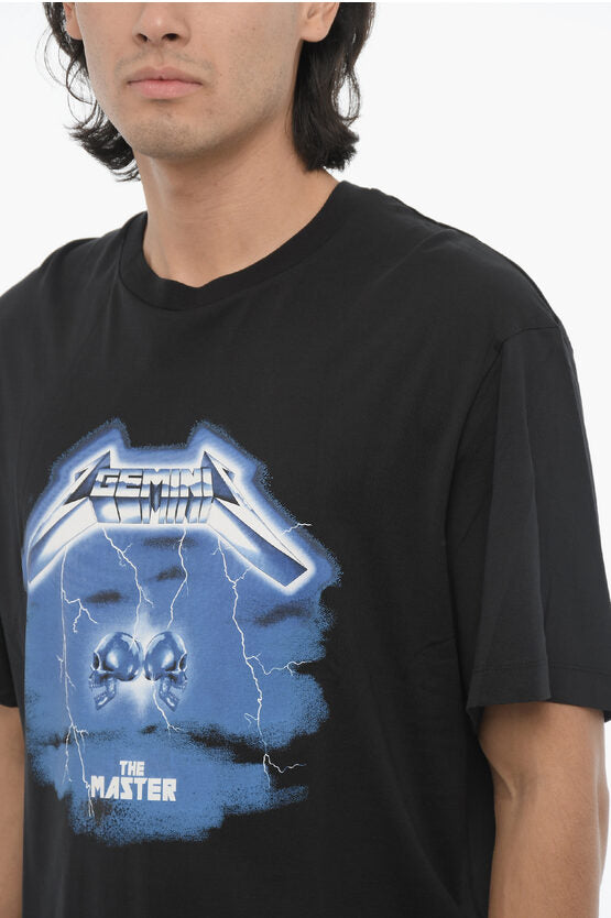 スリム フィット ロック バンド クルーネック Tシャツ ウィズ ドロップ
