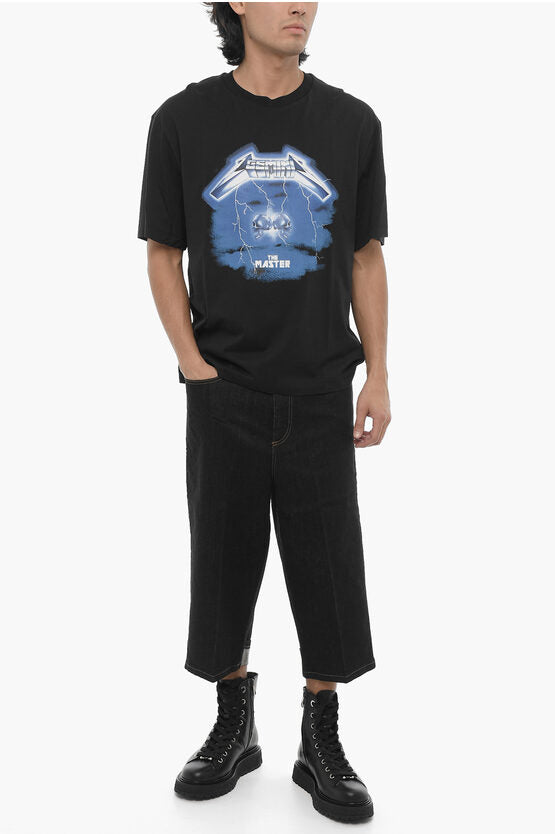 スリム フィット ロック バンド クルーネック Tシャツ ウィズ ドロップ