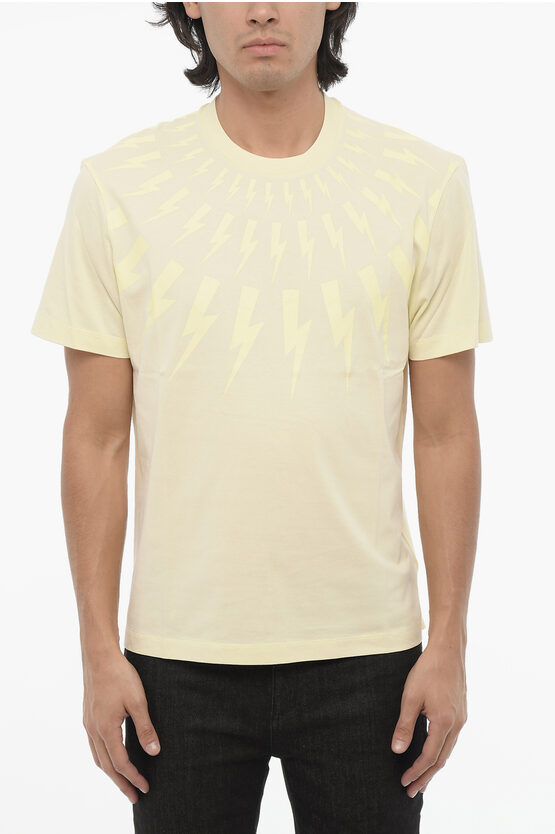 スリム フィット サンダーボルト クルーネック Tシャツ ウィズ トップ