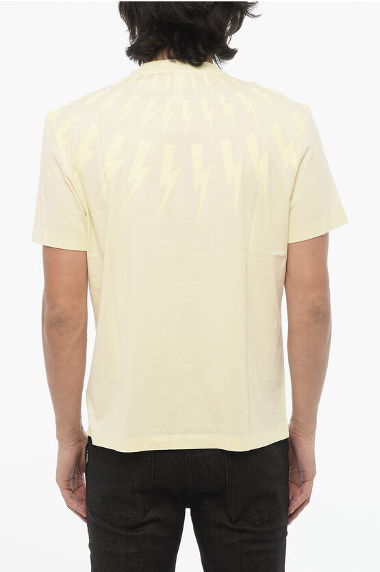 スリム フィット サンダーボルト クルーネック Tシャツ ウィズ トップ
