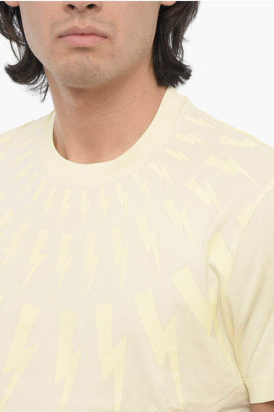 スリム フィット サンダーボルト クルーネック Tシャツ ウィズ トップ