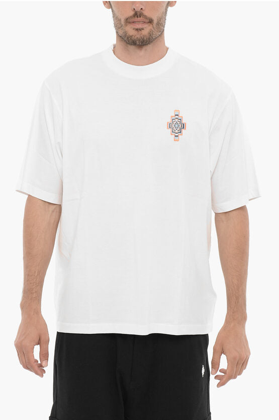 ソリッド カラー オプティカル クロス クルーネック Tシャツ