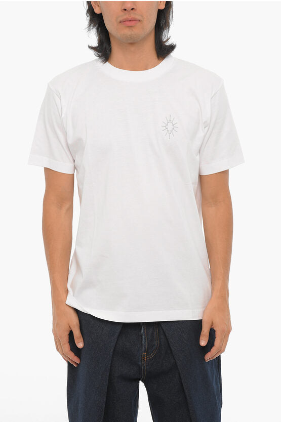 ソリッド カラー クロス クルーネック Tシャツ