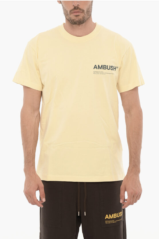 ソリッド カラー クルーネック Tシャツ ウィズ プリント ロゴ