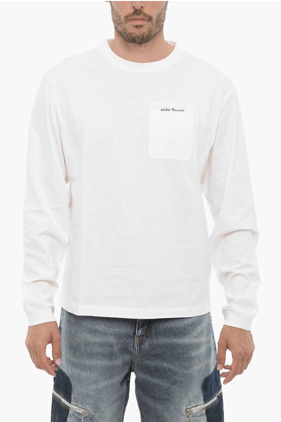 ロング スリーブ クルーネック Tシャツ ウィズ ブレスト ポケット