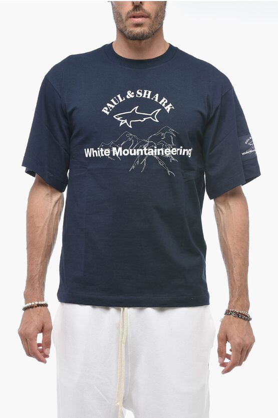 ホワイト ソリッド カラー クルーネック Tシャツ ウィズ