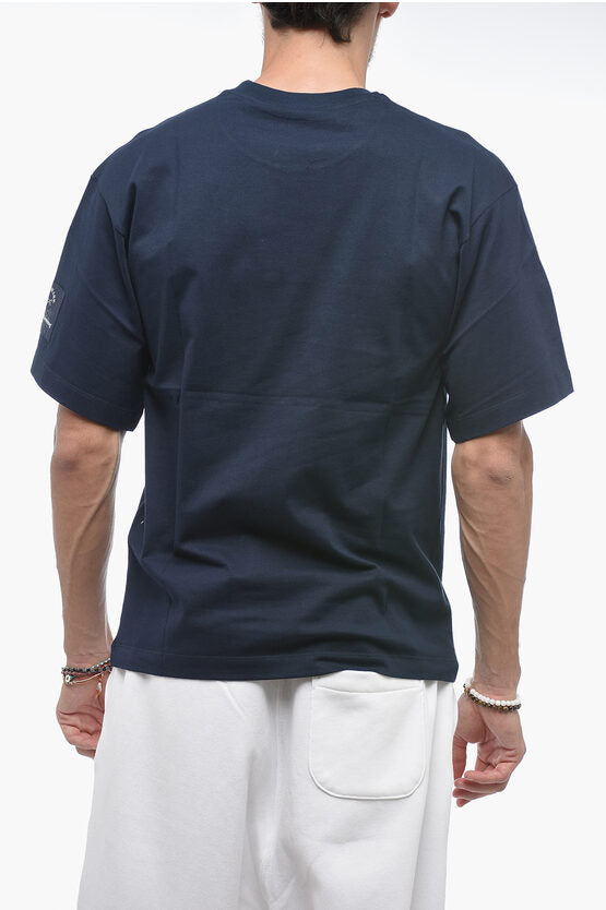 ホワイト ソリッド カラー クルーネック Tシャツ ウィズ