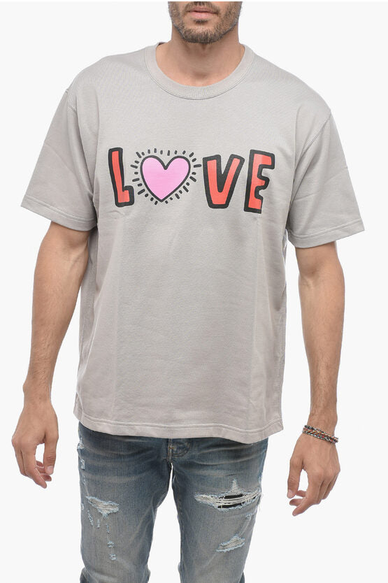 クルーネック ラブ プリント Tシャツ