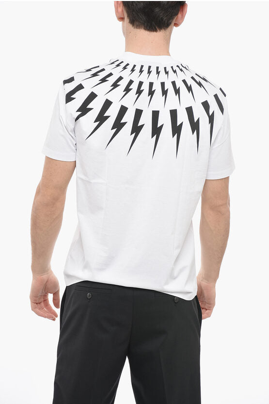 スリム フィット フェアアイル サンダーボルト クルーネック Tシャツ