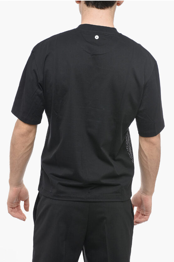 スリム フィット メッシュ クルーネック Tシャツ ウィズ