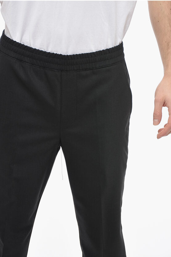 ウール ブレンド スリム フィット パンツ ウィズ エラスティック ウエストバンド