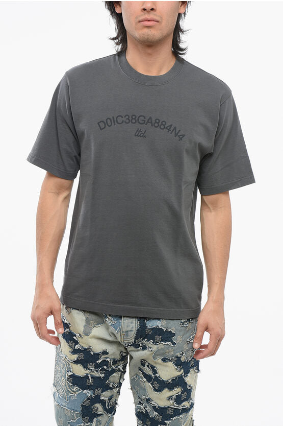 クルー ネック コットン Tシャツ ウィズ プリント ロゴ