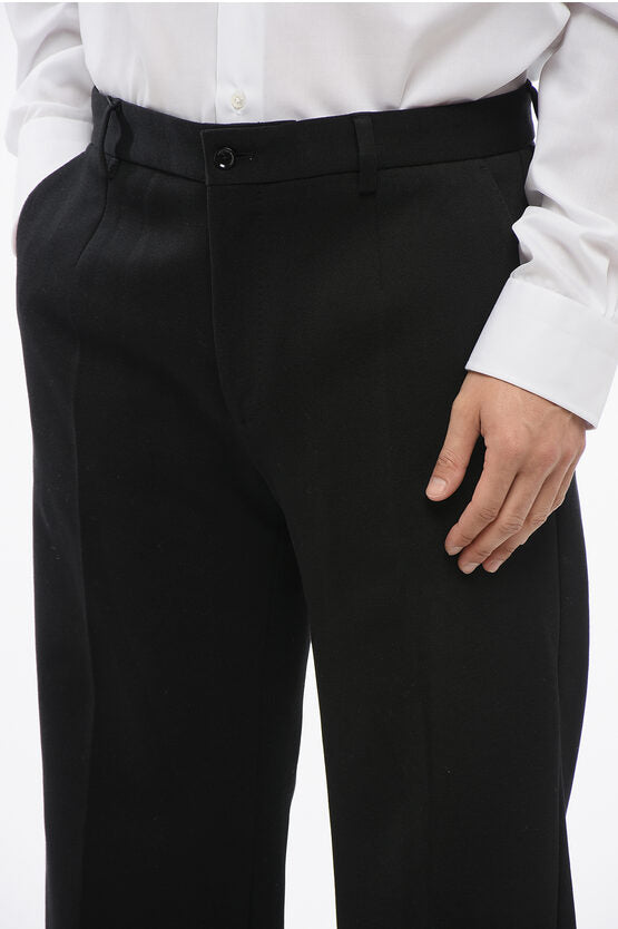 コットン ブレンド ブーツカット パンツ ウィズ ベルト ループ