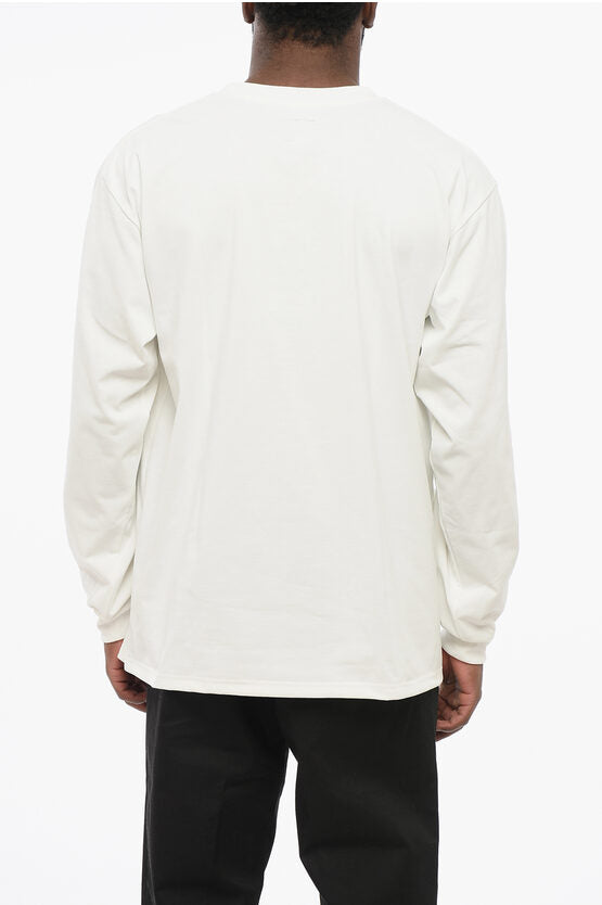 ロング スリーブ クルーネック Tシャツ ウィズ ブレスト ポケット アンド バター
