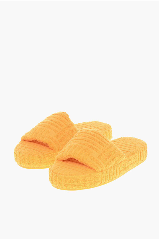ジャカード テリー ジオメトリック スポンジ スライダー