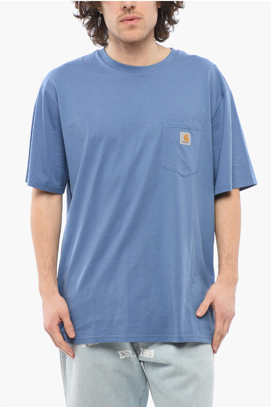 コットン クルーネック Tシャツ ウィズ ブレスト ポケット