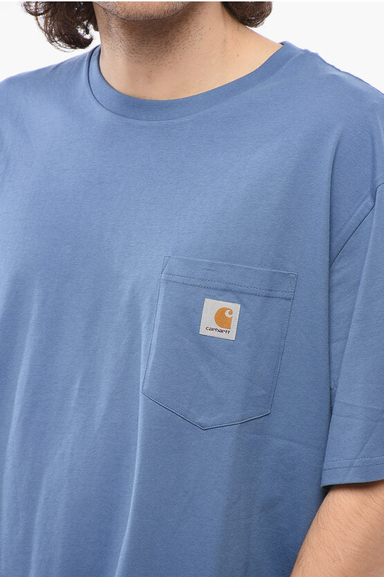 コットン クルーネック Tシャツ ウィズ ブレスト ポケット