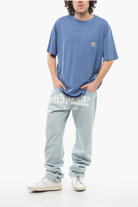 コットン クルーネック Tシャツ ウィズ ブレスト ポケット